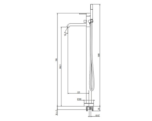 Смеситель для ванны Gattoni Circle Two 9108/91NO Черный матовый