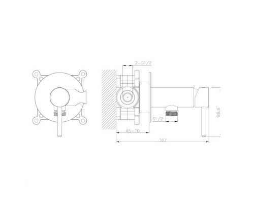 Система для биде скрытого монтажа Omnires Y SYSYBI2CR хром