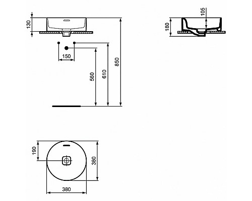 Раковина-чаша Ideal Standard Strada II Round Vessel 38 T292901 Euro White
