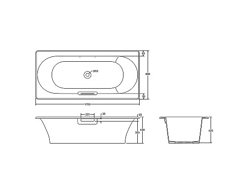 Чугунная ванна Jacob Delafon Volute 170x80 E6D901-0 с антискользящим покрытием Чугунная ванна Jacob Delafon Volute 170x80 E6D901-0 с антискользящим покрытием
