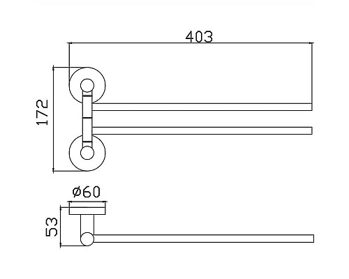 Полотенцедержатель Haiba HB8312 поворотный Нержавеющая сталь