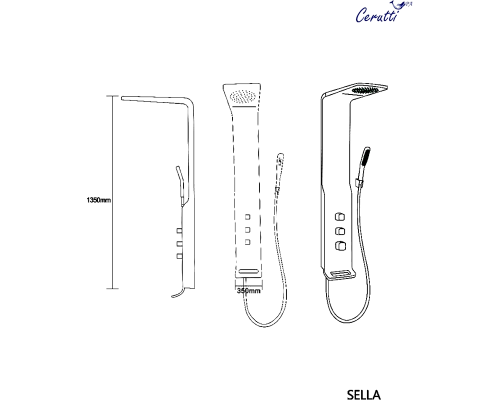 Душевая панель Cerutti SPA Sella S CT8990 с термостатом Серебро