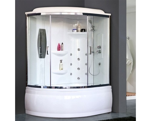 Душевой бокс Royal Bath ALP 150x100 с гидромассажем задние стенки Белые