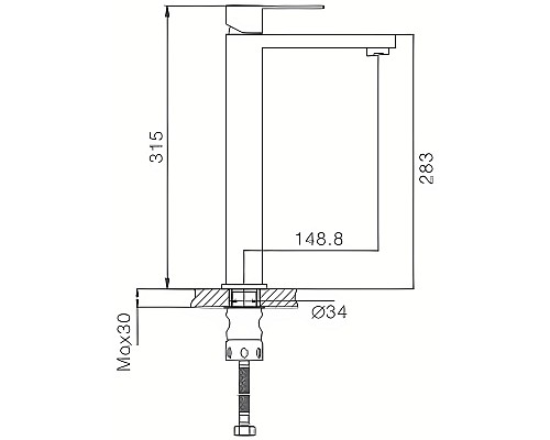 Смеситель для раковины Haiba HB11803-2 Нержавеющая сталь