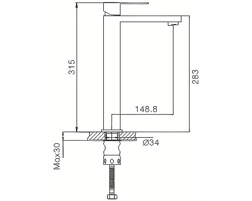 Смеситель для раковины Haiba HB11803-2 Нержавеющая сталь