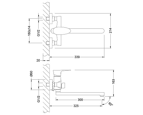 Смеситель Lemark Nero LM0251C универсальный