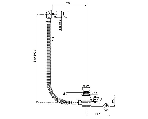 Слив-перелив Excellent Hover 60/80/100 ARIN.3410CR click-clack с наливом Хром