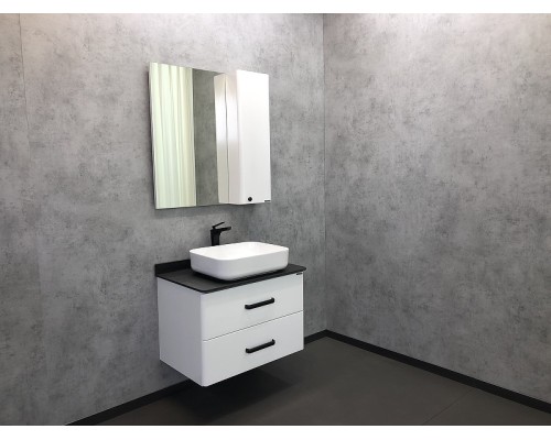 Зеркало со шкафом Comforty Амстердам 75 Белый глянец