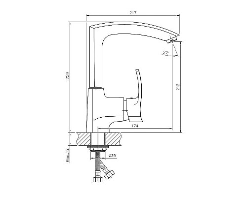 Смеситель для кухни Haiba HB4070 Хром