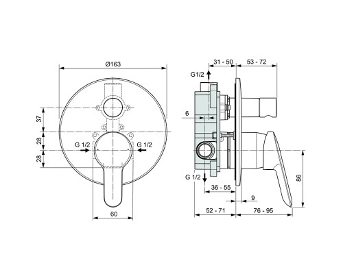 Комплект смесителей Ideal Standard Alpha BD003AA Хром