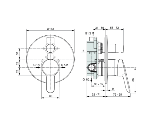 Комплект смесителей Ideal Standard Alpha BD003AA Хром