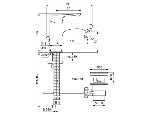 Комплект смесителей Ideal Standard Alpha BD003AA Хром
