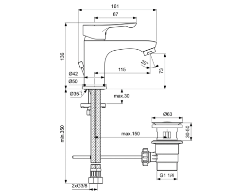 Комплект смесителей Ideal Standard Alpha BD003AA Хром