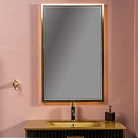 Зеркало Armadi Art Monaco с подсветкой 70x110CM глянец черная золото