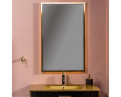 Зеркало Armadi Art Monaco с подсветкой 70x110CM глянец черная золото Зеркало Armadi Art Monaco с подсветкой 70x110CM глянец черная золото