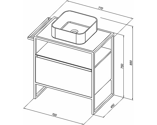 Тумба под раковину Allen Brau Priority 70 1.31001.PWM Папирус матовый