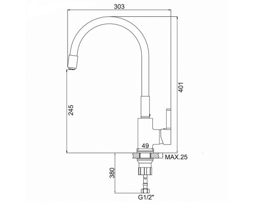 Смеситель для кухни Сантаком StMira 5098-5 Зеленый Хром