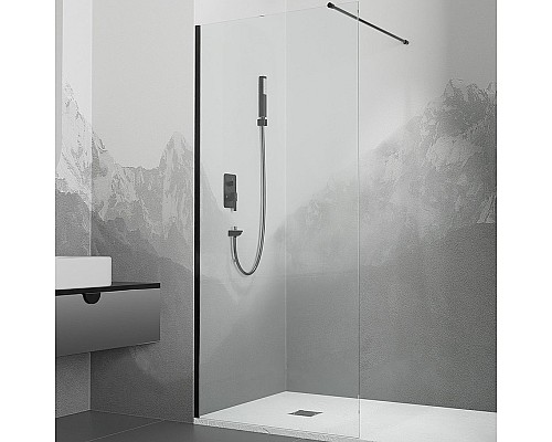 Душевая перегородка RGW Walk In WA-010B 110 351001011-14 профиль Черный стекло прозрачное