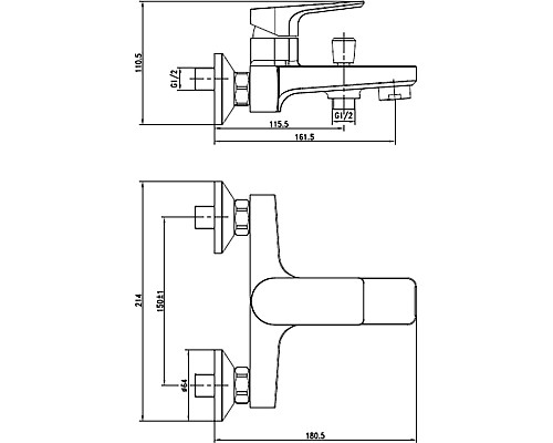 Смеситель для ванны Cersanit Vero 63061 Хром