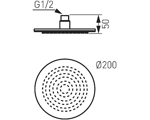 Верхний душ Haiba HB003 Нержавеющая сталь