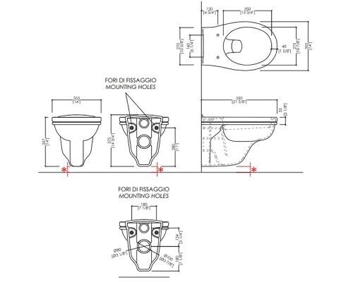 Унитаз Devon&Devon Rose IBWCSRO подвесной без сиденья