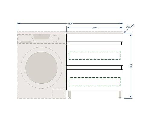 Тумба под раковину Stella Polar Мадлен 130 SP-00000475 напольная