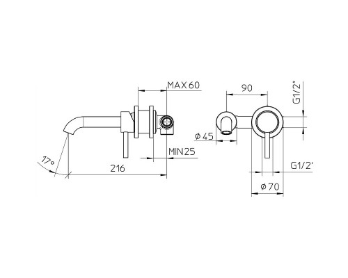 Смеситель для раковины Bossini Oki Z005302.073 Черный матовый