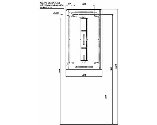 Зеркало Allen Brau Infinity 60 1.21019.BL с подсветкой Черное с сенсорным выключателем