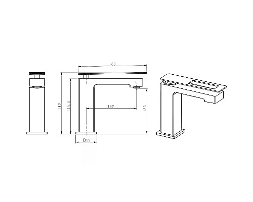 Смеситель для раковины Boheme Q 141-BR.2 Черный Красный
