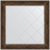 Зеркало Evoform Exclusive-G 112х112 BY 4473 с гравировкой в багетной раме - Состаренное дерево с орнаментом 120 мм
