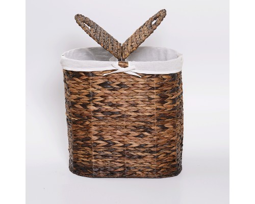 Корзина для белья WasserKRAFT Dill WB-611-L с крышкой Темно-коричневая