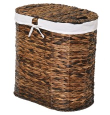 Корзина для белья WasserKRAFT Dill с крышкой Темно-коричневая