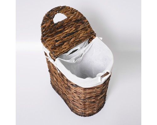 Корзина для белья WasserKRAFT Dill WB-611-L с крышкой Темно-коричневая