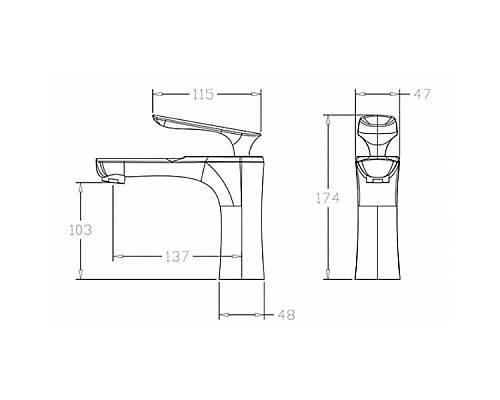 Смеситель для раковины Bravat F1390424BW-RUS Черный матовый
