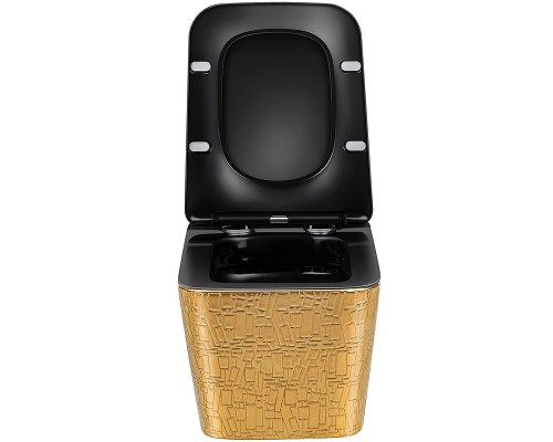 Унитаз Vincea Q-Line VT1-12G1B подвесной Черный Золотой с сиденьем Микролифт