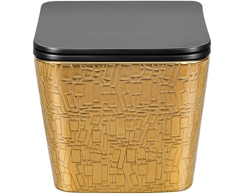 Унитаз Vincea Q-Line VT1-12G1B подвесной Черный Золотой с сиденьем Микролифт