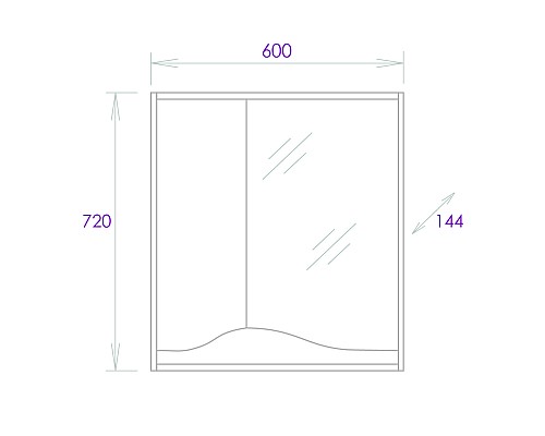 Зеркальный шкаф Onika Брендон 60.00 206084 Камень светлый Бетон крем