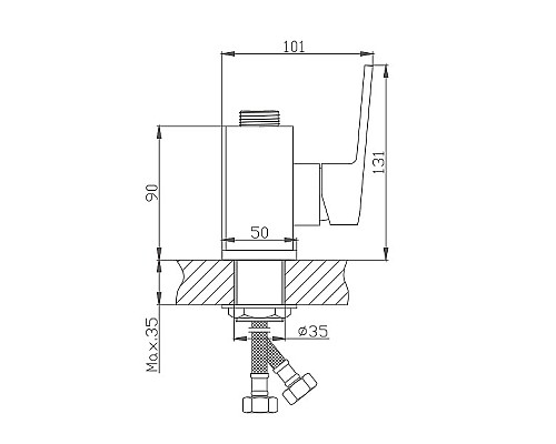 Смеситель для кухни Haiba HB73563 Хром без излива