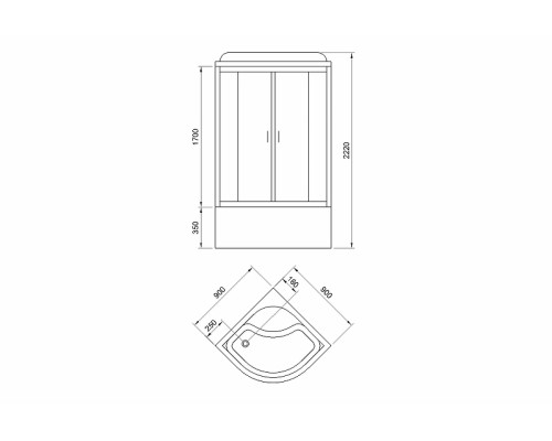 Душевая кабина Royal Bath CK 90x90 без гидромассажа