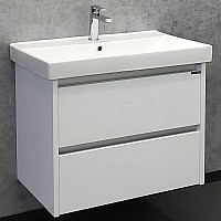 Тумба с раковиной Comforty Дублин 75 00004137103 подвесная Белый глянец