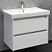 Тумба с раковиной Comforty Дублин 75 00004137103 подвесная Белый глянец