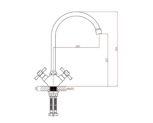 Смеситель для кухни Cron CN46142-6 Хром