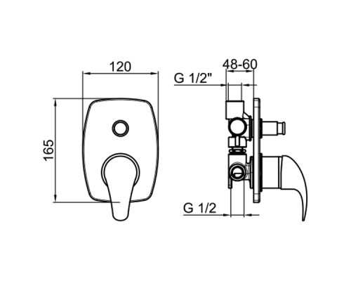 Смеситель для ванны с душем Webert Sax SX860101015