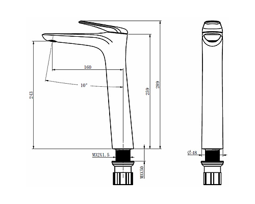 Смеситель для раковины Comforty FC074B-CCT 00-00004532 Хром