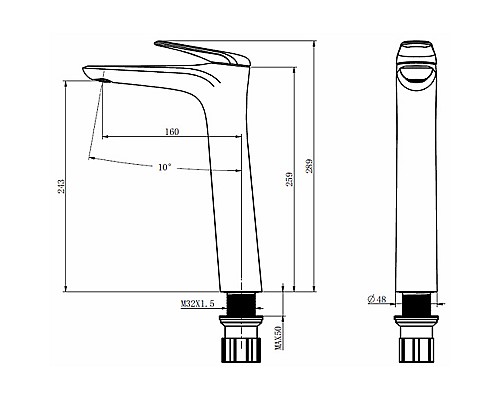 Смеситель для раковины Comforty FC074B-CCT 00-00004532 Хром