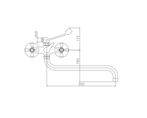 Смеситель для ванны Cron CN2642-3 Хром