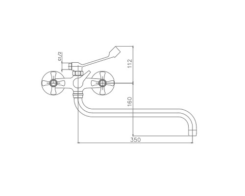 Смеситель для ванны Cron CN2642-3 Хром
