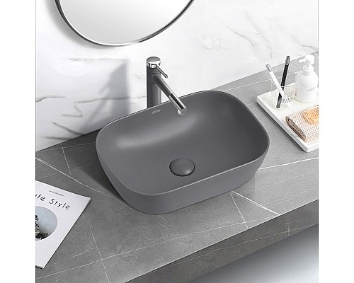 Раковина накладная ABBER Rechteck AC2200MG серая матовая