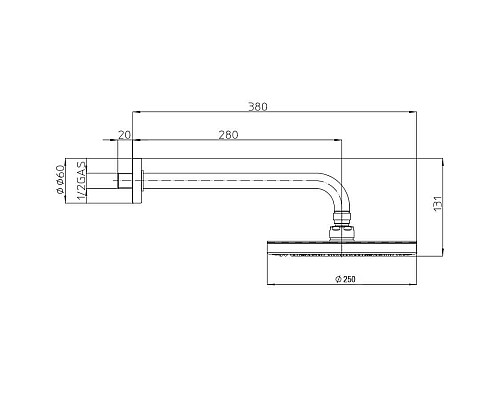 Верхний душ Bossini Elios H19412G.073 Черный матовый