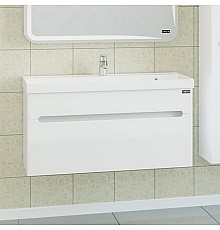 Тумба под раковину СанТа Лондон 100 2 ящика подвесная Белая